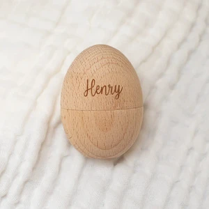 Hot-Selling Personalized Carved Wooden Egg Shells: Natural Hollow Easter Egg Decor