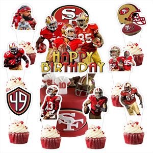 25Pcs 49 Cupcake Toppers and Cake Toppers Edible Cake Decorations Set for Adults Birthday Cake Decorations 49 Party Supplies