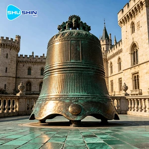 Custom European Style Antique Metal Crafts Metal Crafts Large Bronze Casting Church Bell Religious Sculpture