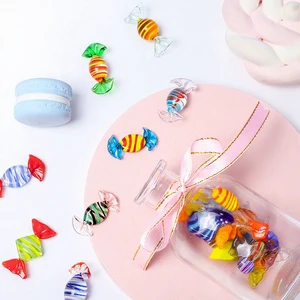 Mini Handmade Lampworking Glass Candy with Halloween/Christmas Themes for Hotel and Home Desktop Decoration