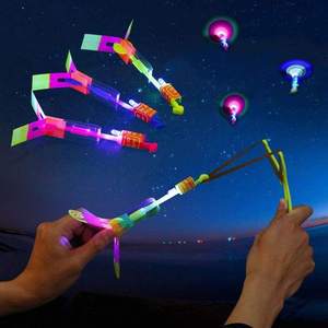 Nicro Glow in Dark Flying Arrows Adult Toys Birthday Party Supplies Christmas Explosion Gifts Luminous Led Lights Slingshot