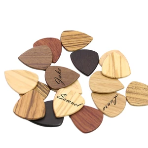 ROYAL ARTISANS Handcrafted Polished Solid Wood Oval Guitar Picks Personalized Engraved Custom Name Eco-Friendly New Year Home