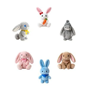 Super Soft Organic Cotton Custom Embroidered Doll Stuffed Rabbit Plush Toy Bunny For Easter Gifts