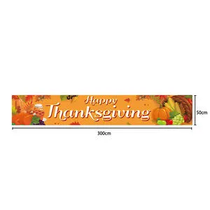 Wholesale Party Supplies Thanksgiving Banner Harvest Festival Decoration Banner Cartoon Pumpkin Decoration Courtyard Banner