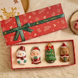 Christmas Gift Box Santa Claus Desktop Ornament Tree Decoration Gift Toy for Children Small