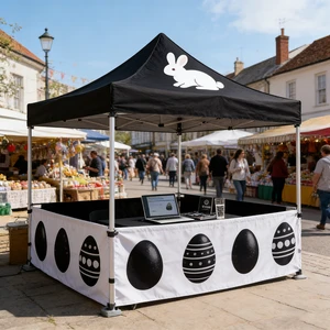 Spring Easter Outdoor Event Tent Festival Market Stall Branding Solution Custom Printed Top Roof Advertising Promotional Pop Up