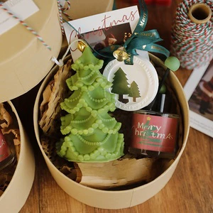 Wholesale High-End Scented Candles Shaped Like Christmas Trees in Decorative Fragrance Souvenir Boxes Set Christmas Gifts