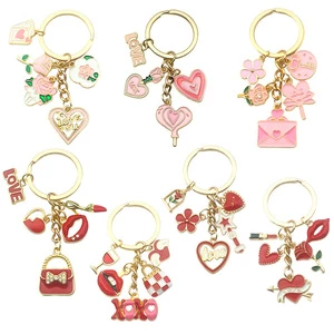 Explosive Drip Oil Red Valentine's Day Magic Wand Rose Cherry Blossom Keychain Drip Oil Alloy Pendant