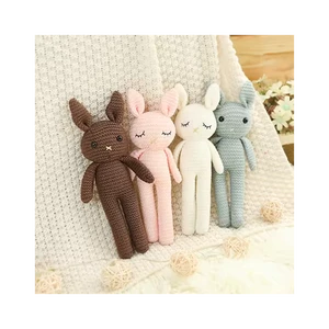 Organic Bunny Baby Cotton Yarn Crochet Bunny Plushy Toys Hand Crochet Kawaii Stuffed Animals Plush Doll