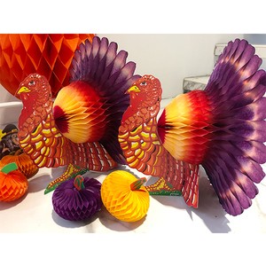 CE-7301 Turkey-Shaped Offset Printed Tissue Paper Centerpiece 33CM Height For Thanksgiving And Halloween
