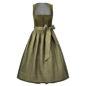 Dirndl OEM/ODM New European Clothing with Corduroy Bodice and Linen Apron Short Dirndl Dress Oktoberfest Bavarian Festival Outf
