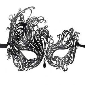 Dropshipping Venetian Masquerade Black Women Shiny Rhinestone Eye Party Masks Carnival Ball Prom Masks
