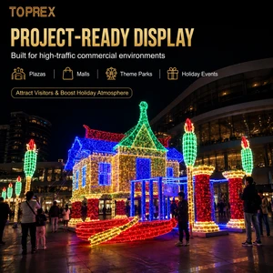 Commercial Grade 3D Walk-through Castle Motif Display Large LED Holiday Festival Lighting for Malls Municipal Events Modular
