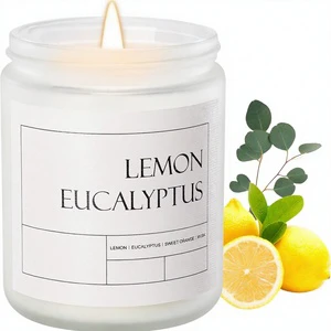Lemon Eucalyptus Sweet Orange Scented Eco-Friendly Soy Wax Candles-Long Burning Mother's Day Aromatherapy Gift Home Parties