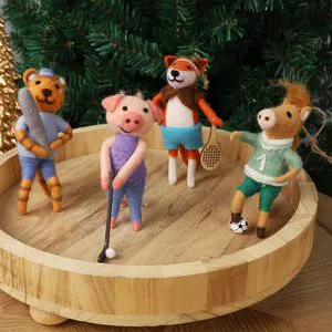 Mini Felted Toys Animals Small DIY Wool Felting Animals Kit Tabletop Decor Easter Gifts for Home Office Party Supply