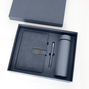 Marketing Gifts Leather Notebook Gift Set Pens Custom Logo Luxury Company Corporate Gift Set Notebook With Water Bottle