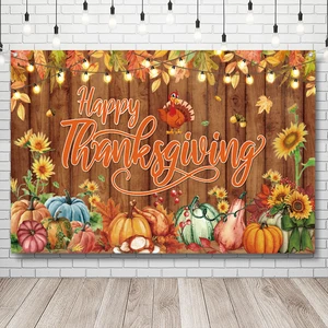 Happy Thanksgiving Banner Xtra Large 71x43Inc Thanksgiving Party Decoration Fall Indoor Wall Backdrop Decoration Tapestry