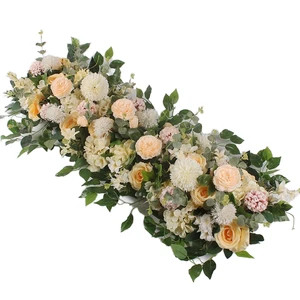 Realistic Handmade Silk Modern Mixed Wedding Flowers Row Backdrop Table Centerpiece Arrangements Valentine's Day New Year Long