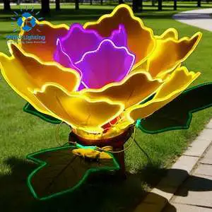 Anpu Lighting Giant RGB LED Flower Motif Light Color-Changing Outdoor Waterproof Christmas/Halloween Home & Landscape Decor