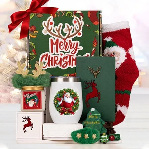 LANJO Customizable Custom Logo Merry Christmas Corporate Gift Set for Women Water Bottle Scented Candles Gift Card-Made China