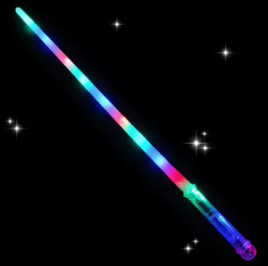 12 Lights LED Light-Up Plastic Transparent Handle Flashing Long Stick Kids Toy Light Saber For Party Props