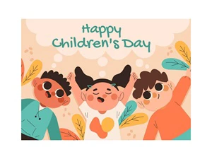 Wholesale 14x21cm 6.1 International Children's Day Hand Waving Pennant Flag Custom Logo Kids Day Celebration Party Decoration