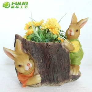 resin craft bunny easter flower pot