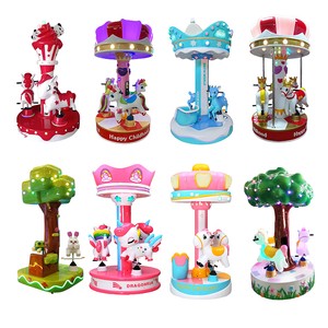 Coin Operated Kiddie Rides Carousel Amusement Park Children Fairground Kids Horse Swing 3 Big Carousel Ride For Kids