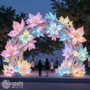 Eye Catching Party Supplies Hand Painted Motifs Lighted Sculptures for Theme Park Area