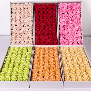 Valentines Day Gift 2025 for Couples Romantic Decorations Hand Soap Flowers Gift Box 50 Pcs/box Rose Flower