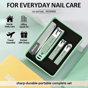 Portable Stainless Steel Nail Clippers Kit Women Gift Manicure Set 5pcs Grooming Kits With Case