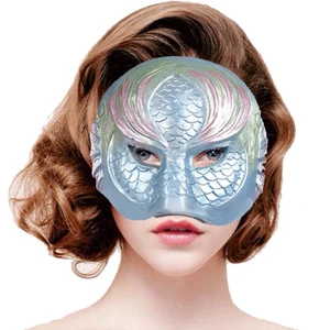 Carnival Ball Mask Blue European and American-Style Halloween Cosplay Bar Decoration Mermaid Prop Polyurethane One Size