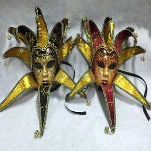 Venetian Masquerade Carnival Mardi Gras Jolly Paper Mache Mask Decoration