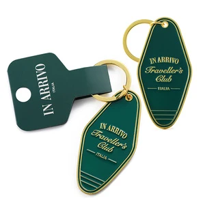 2026 New Arrival Italy Travel Souvenirs Vintage Motel Keychain Enamel Gold Plated Metal Zinc Alloy Retro Hotel Key Ring