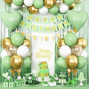 Wholesale Birthday Party Balloon Set with Triangle Banner Foil Balloons Tinsel Curtain Backdrop for Kids Adults Party Decor