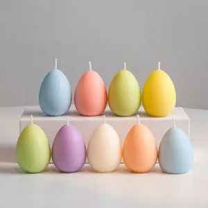 Oval Colorful Egg Shaped Aromatherapy Holiday Table Art Decorative Candles