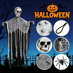 Hot Sell Halloween Hanging Ghost Decor Plastic Resin Iron Multicolor Glow Dark Scary Adult Party Hanging Props Spooky