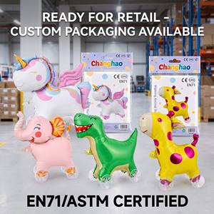 NEW Cute Q Version Walking Mini Pet Foil Balloon Unicorn Elephant Dog Animal Walking Balloons With Wheels Party Decorations