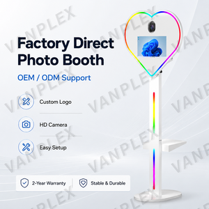 RGB Chasing Light Heart Shaped Instant Print Photo Booth 15.6