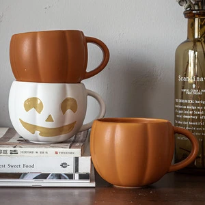 EKA Halloween Thanksgiving Christmas Birthday and Fall Gifts Tea Mug , Pumpkin Cup Ceramic Coffee Mugs