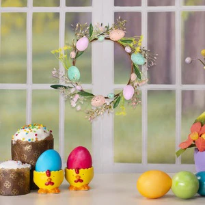 2026 Easter Egg Resurrection Egg Wreath Hanging Decoration Plastic Durable Eco-Friendly Home Window Door Decor