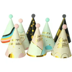 Happy Birthday Paper Adult Children Party Decoration Hat Birthday Party Cone Hats Art Craft Hats Multi Colors for Decor