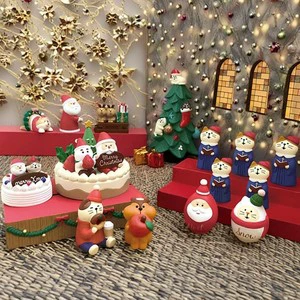 Creative Miniature Animal Figurine Christmas Gift for the Elderly Handmade & Hand-painted Resin Ornament Home Decor
