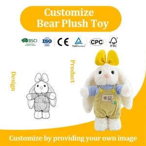 Customized Bunny Plush Toy With Long Ears And Personalized Logo For Kids Gift And Easter Promotion