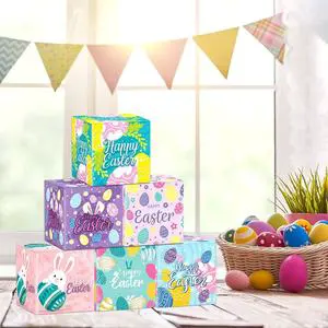 Hot Sales Bunny Paper Easter Party Supplies Decorations Gift Treat Packaging Paper Boxes for Candles Food for Kids