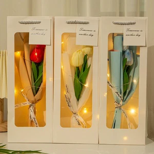Mother's Day Gift for Mom & Mother-in-law-Handmade DIY Small Tulip Bouquet High-End Eternal Flower Gift Box