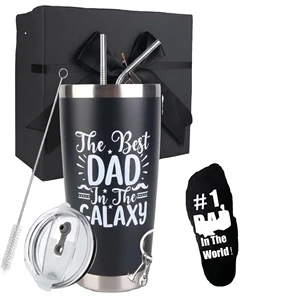 Luxury Personalized Father's Day Souvenir 20oz Stainless Steel Tumbler with Bracelet Dad Birthday Gift Box Gift Set for Men