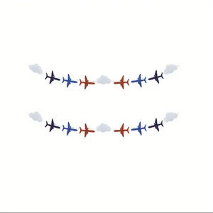 Felt Themed Aircraft Cloud Wreath and Banner Party Supplies for Christmas and Birthday Celebrations