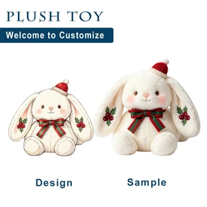 Bulk Premium Xmas Stuffed Animal Toy OEM Service Rabbit Plush Toy Christmas Bunny Soft Toy Factory Custom Plushie For Kid's Gift