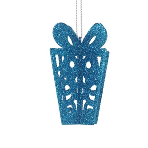 Factory Direct Square Metal Christmas Tree Ornament Gift Box Modern Design Party Supplies Durable Hanging Wall Decoration
